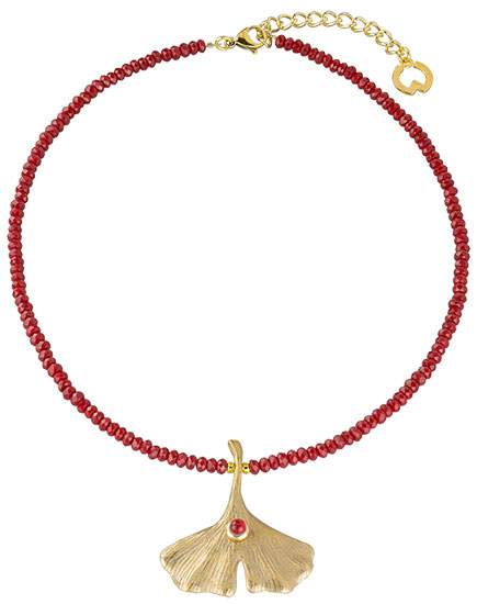  Kette Ginkgo mit Achat- Petra Waszak