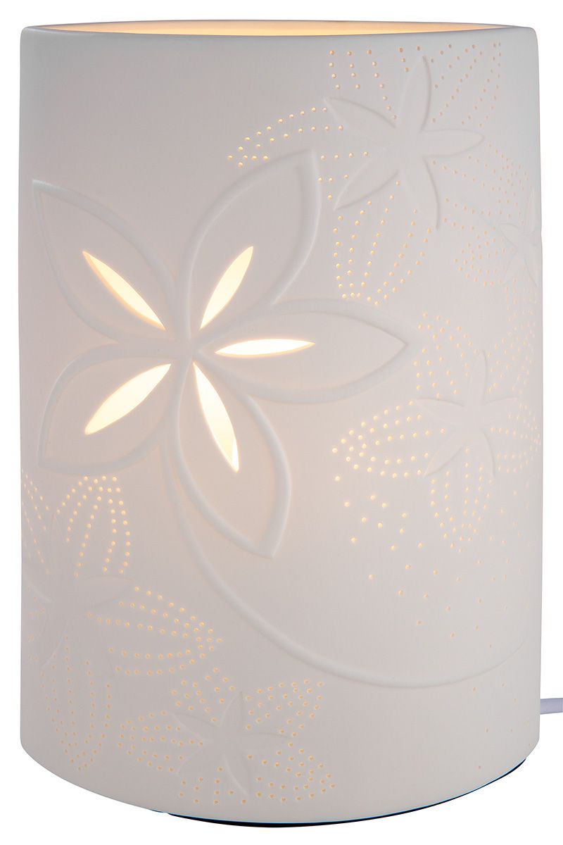 Lampe aus Porzellan - Ellipse Glücksmomente