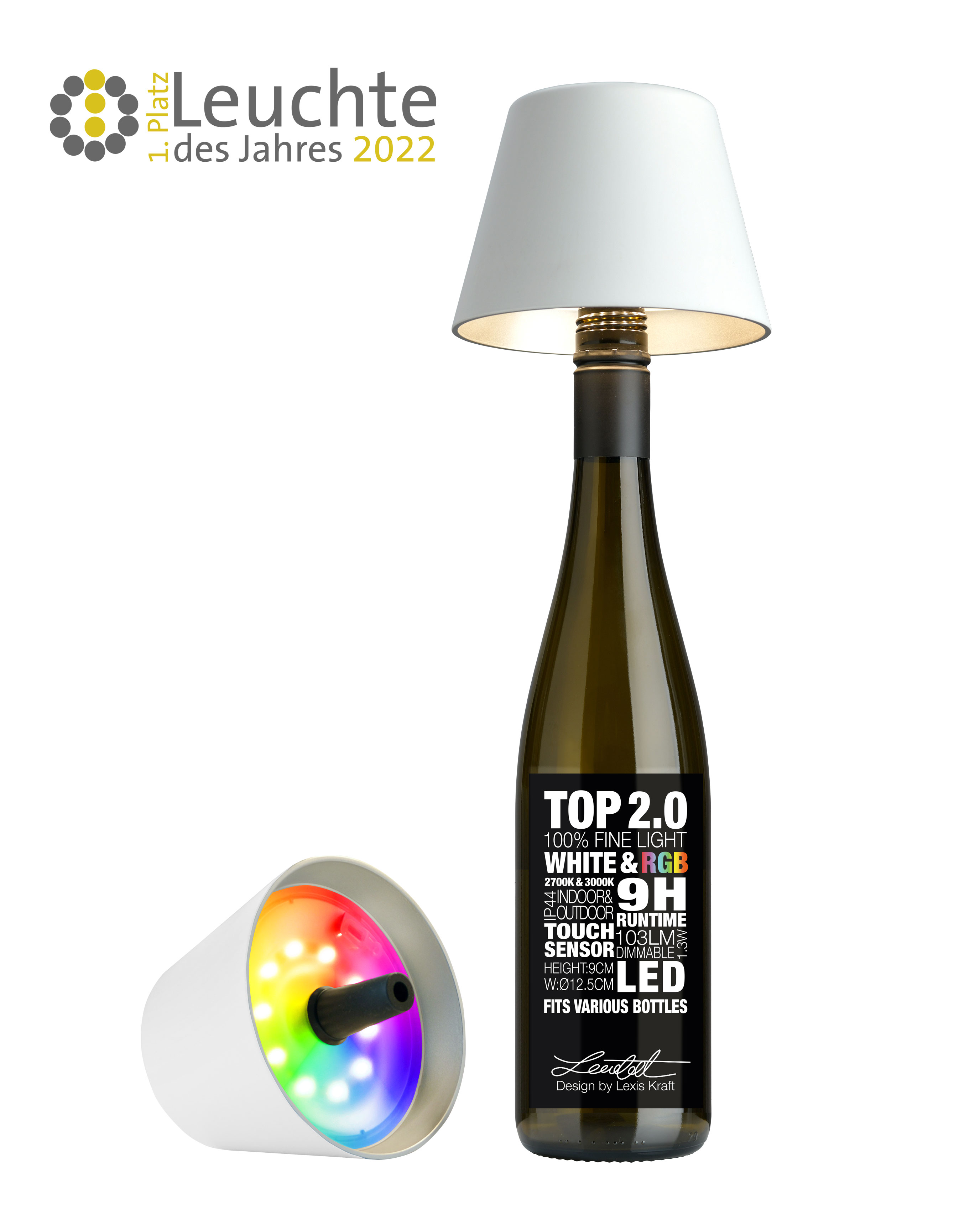 LED-Aufsteckleuchte mit Akku – TOP 2.0