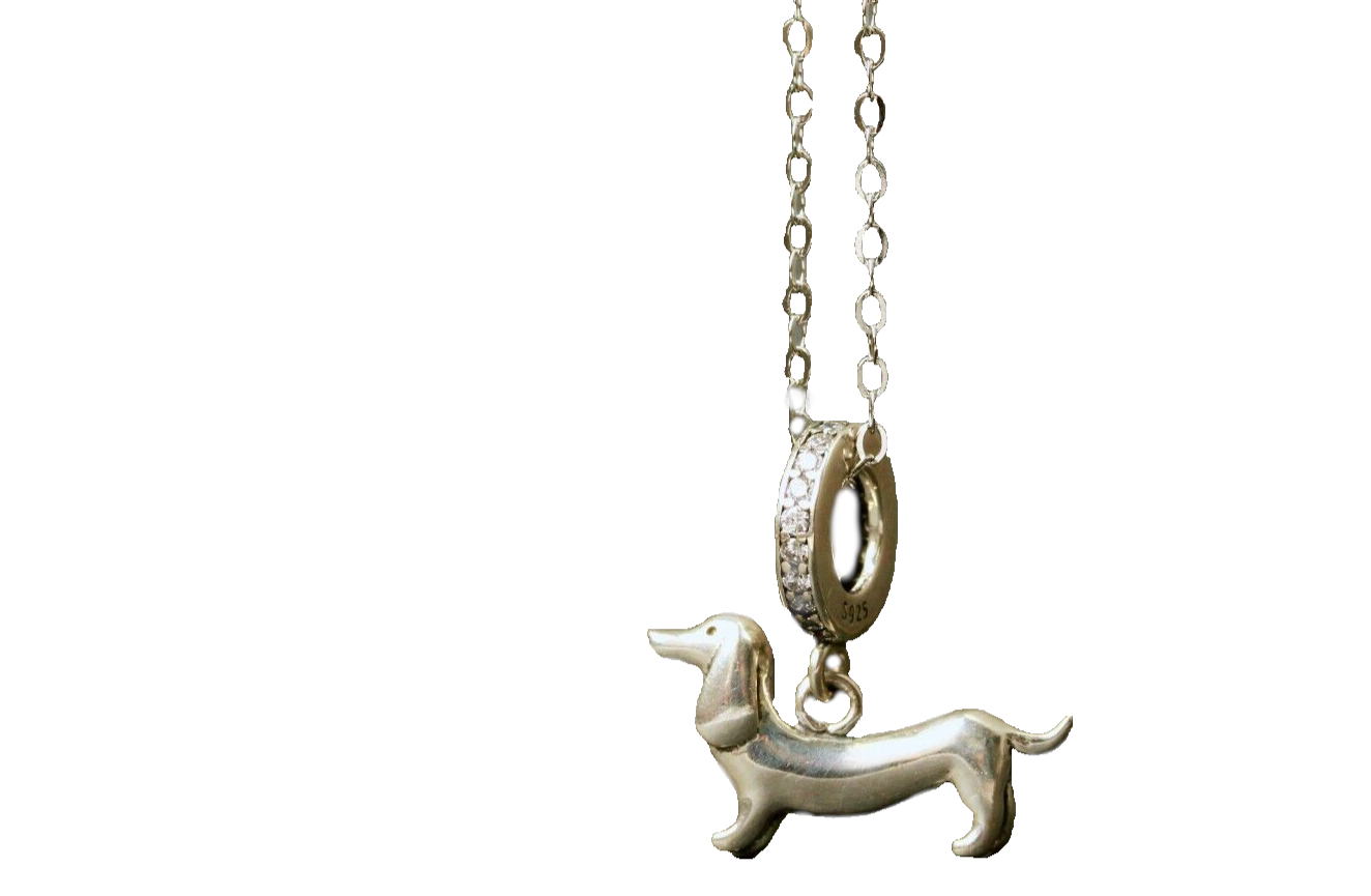 Halskette mit Dackelanhänger - Sterling Silber