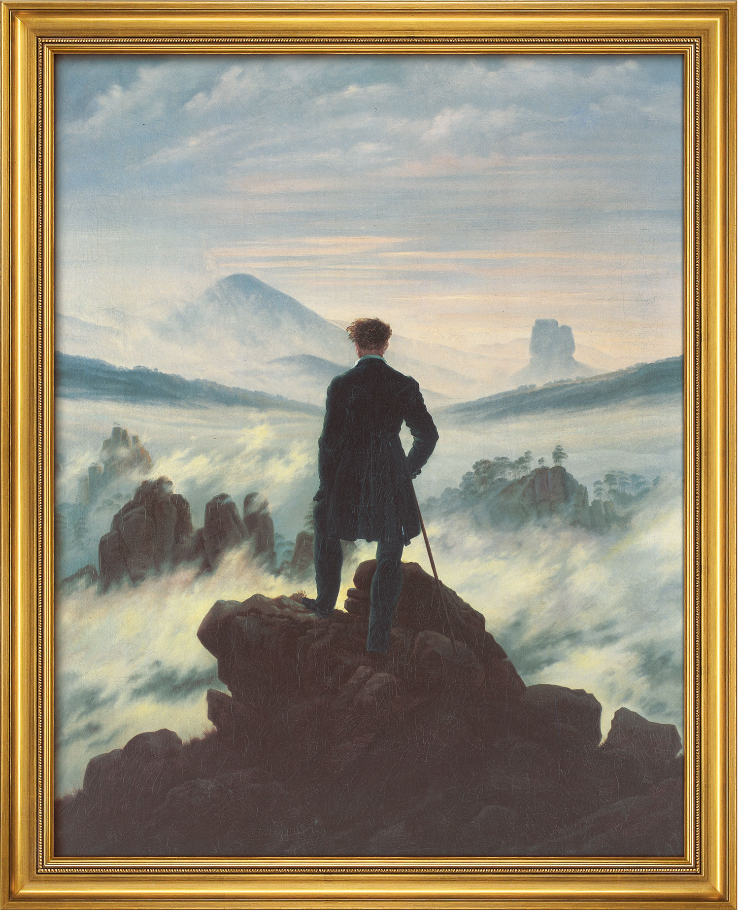 Bild Der Wanderer über dem Nebelmeer (1818) – Caspar David Friedrich