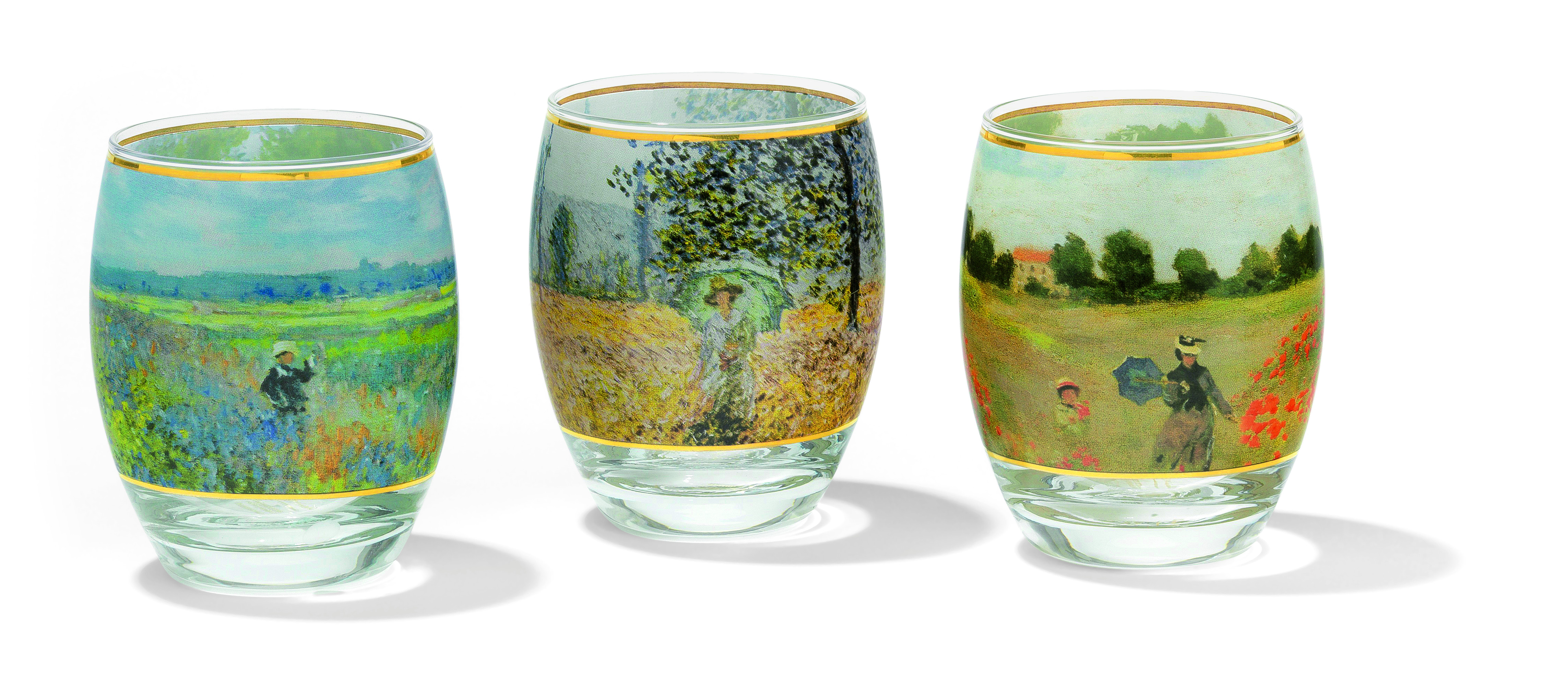 Teelichtgläser mit Künstlermotiven im 3er-Set - Claude Monet