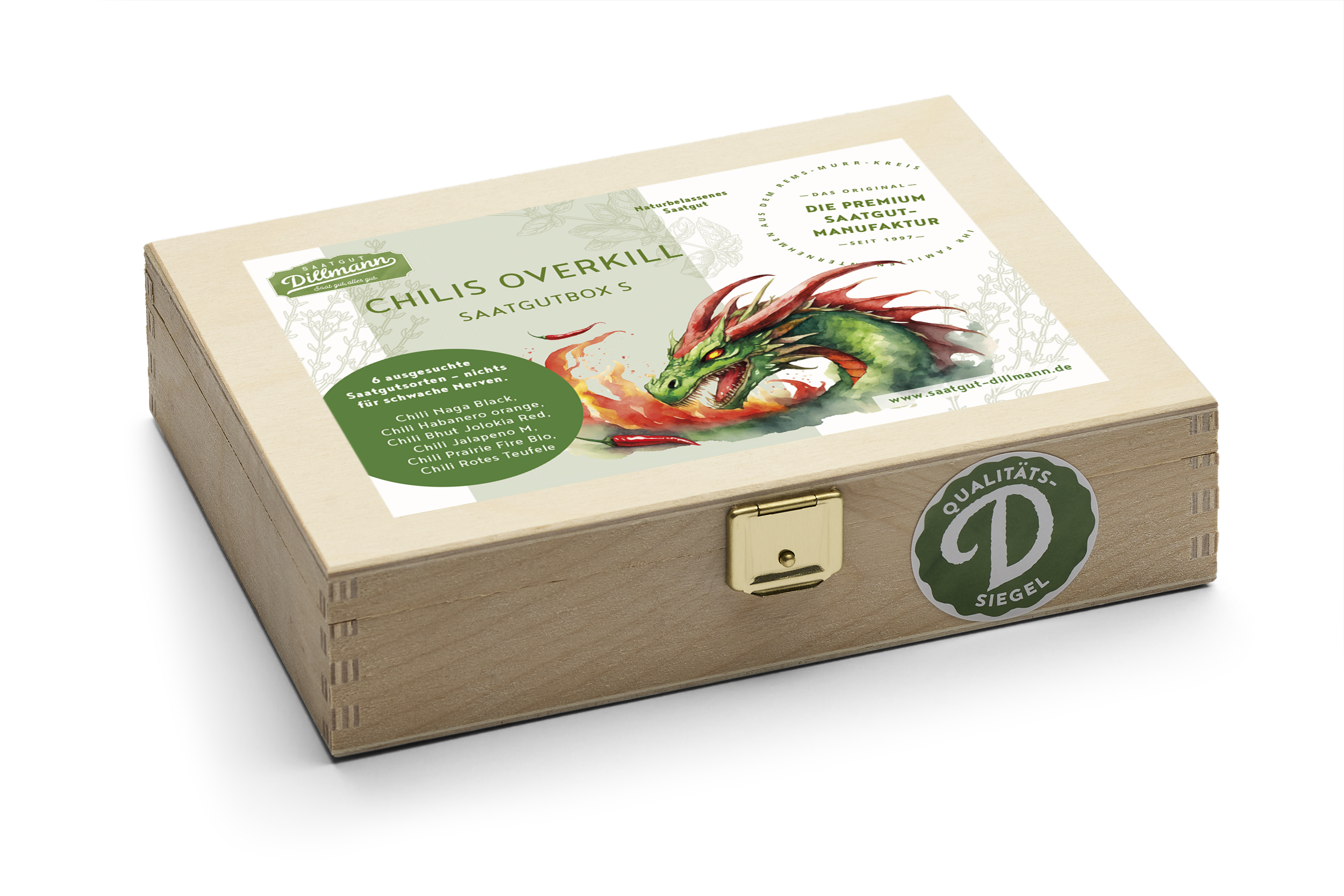Saatgut-Holzbox S - Chilis Overkill