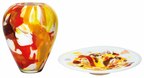 Glasvase und -schale "Amarillo"