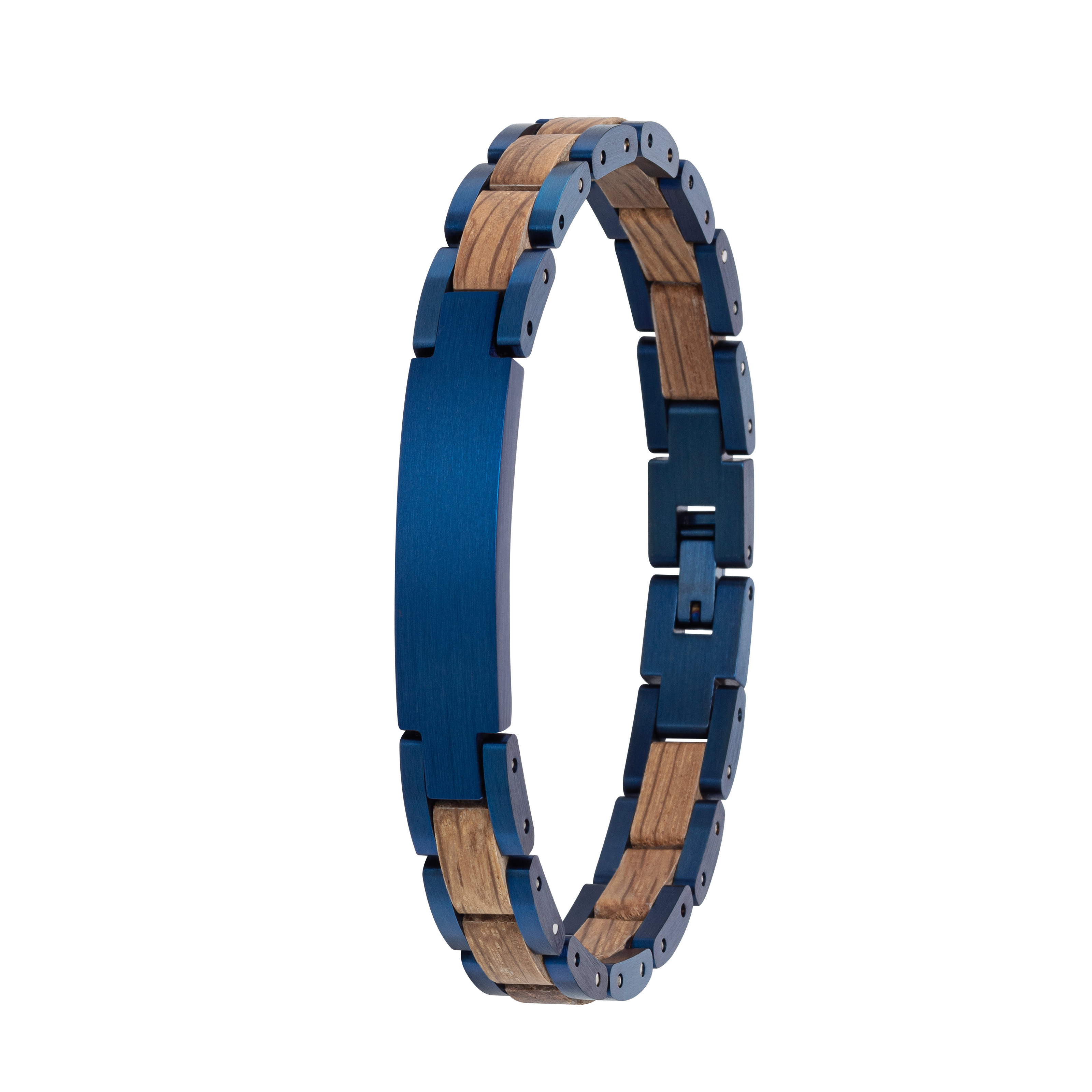 Armband Damen aus Holz - Rumfass Königsblau