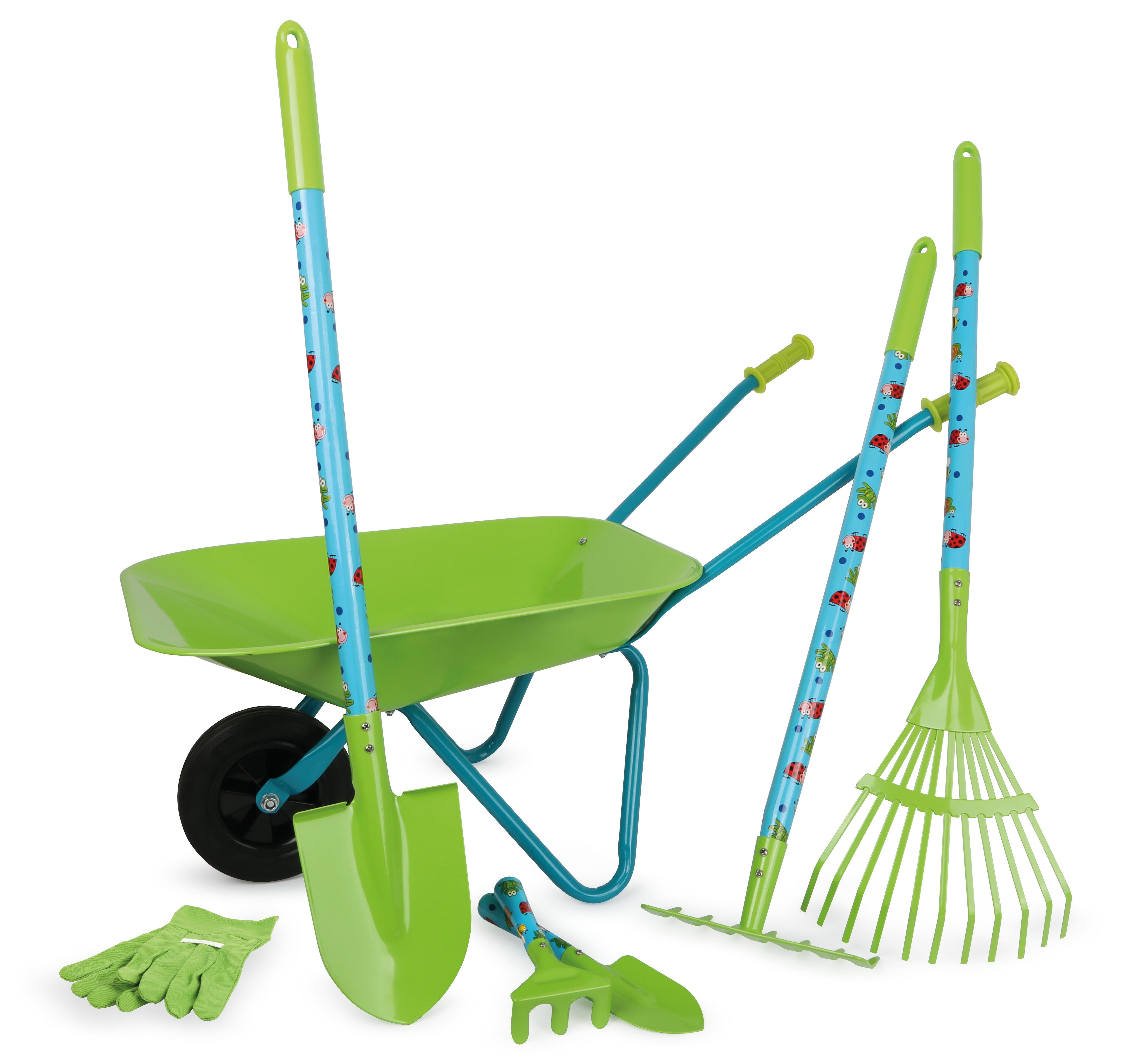 Großes Gartenset mit Schubkarre
