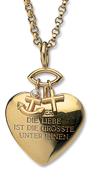 Kette mit Herz-Anhänger „Glaube, Hoffnung, Liebe“ – Christiane Wendt