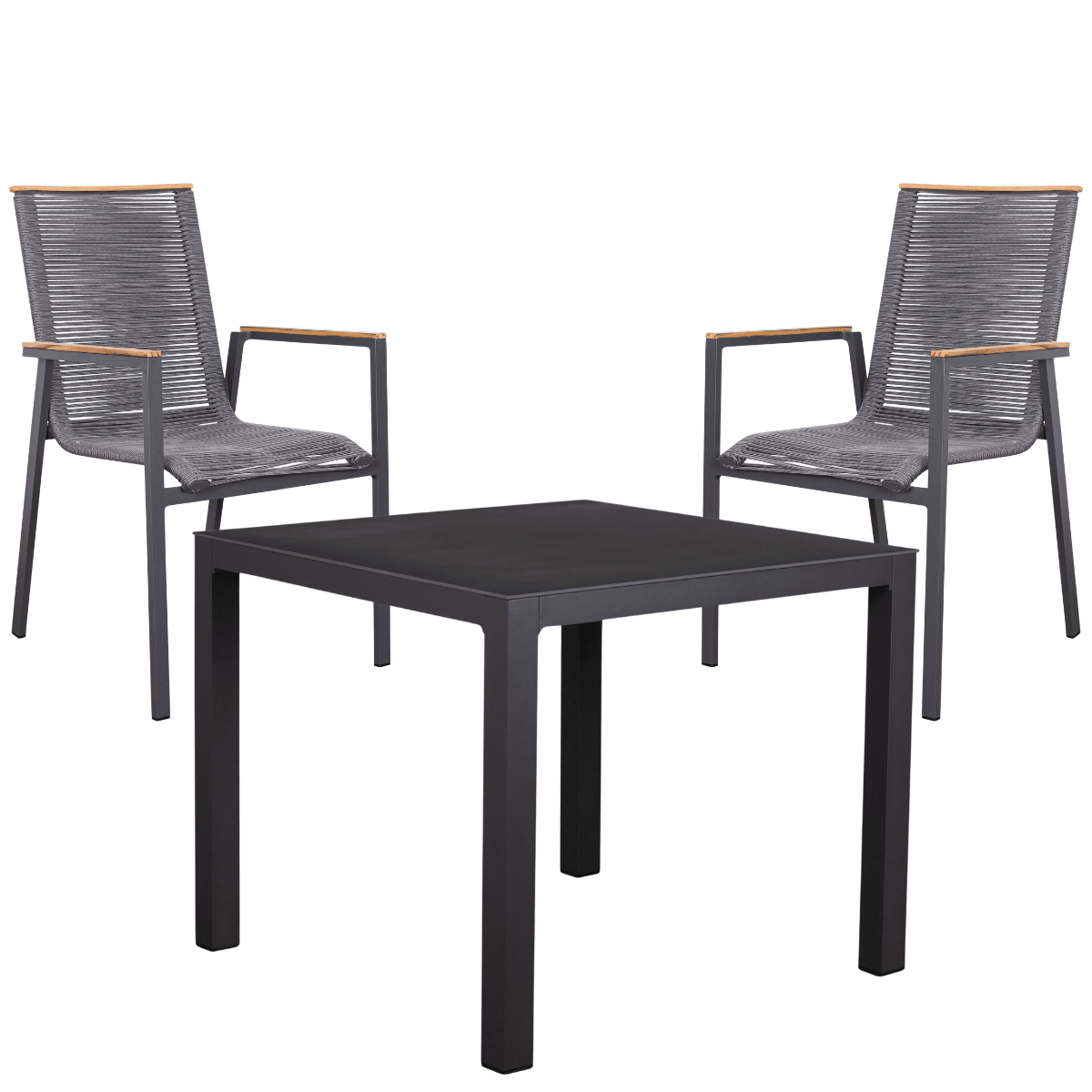 Sitzgruppe | Diningsessel Alicante anthrazit & Tisch Tarifa