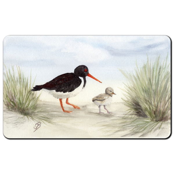 Frühstücksbrettchen – Austerfischer am Strand