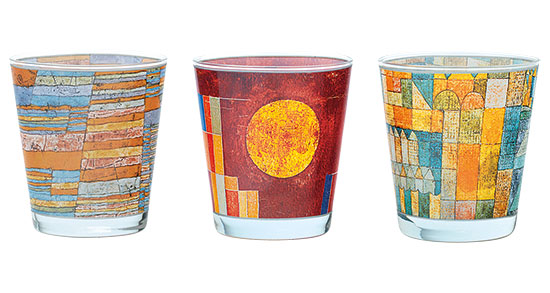 Glas-Windlichter mit Künstlermotiven 3er Set - Paul Klee