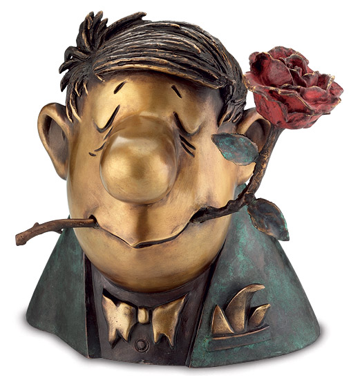 Skulptur "Der Rosenkavalier" (Bronze) – Loriot