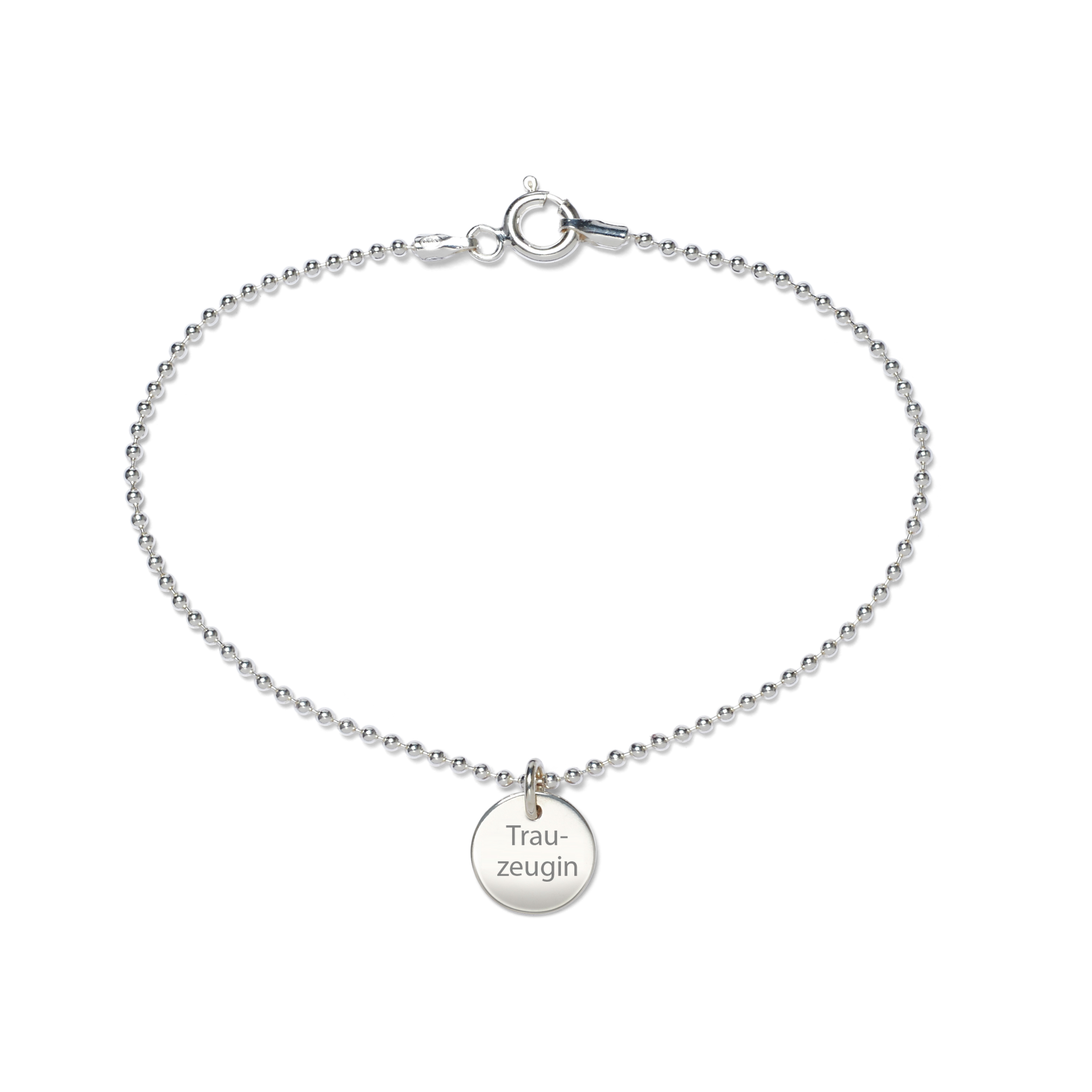 Armband Trauzeugin silber - personalisierbar
