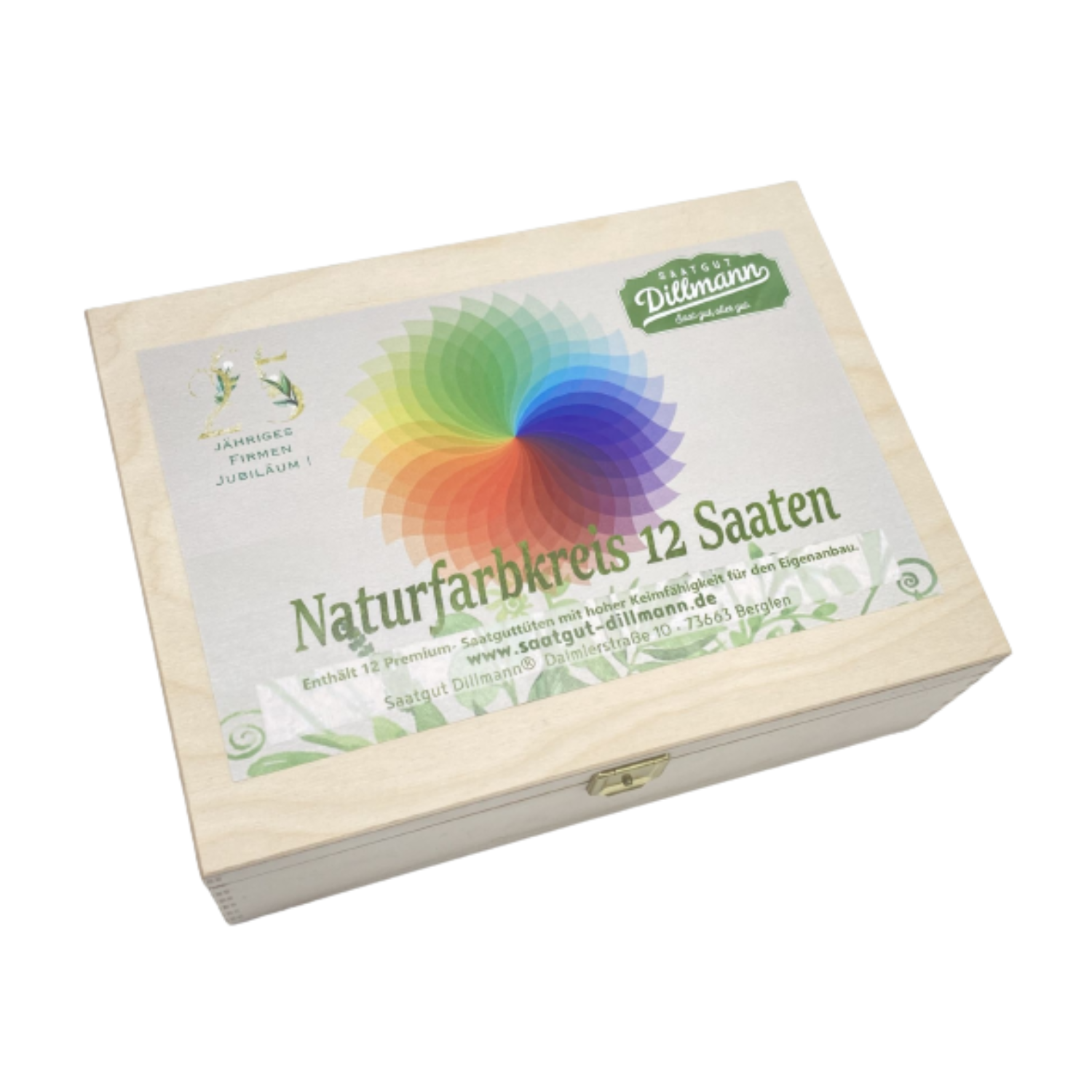 Bio-Saatgut-Holzbox - Naturfarbkreis