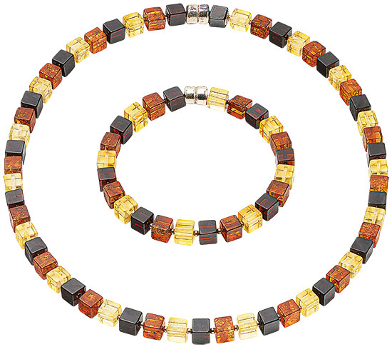 Schmuckset aus Bernstein - Meeressonne