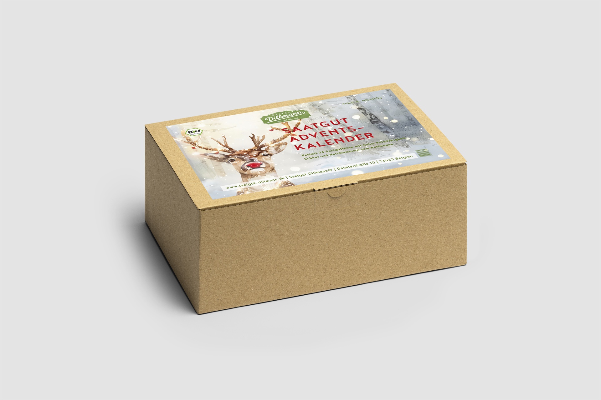 Adventskalender Karton Rentier