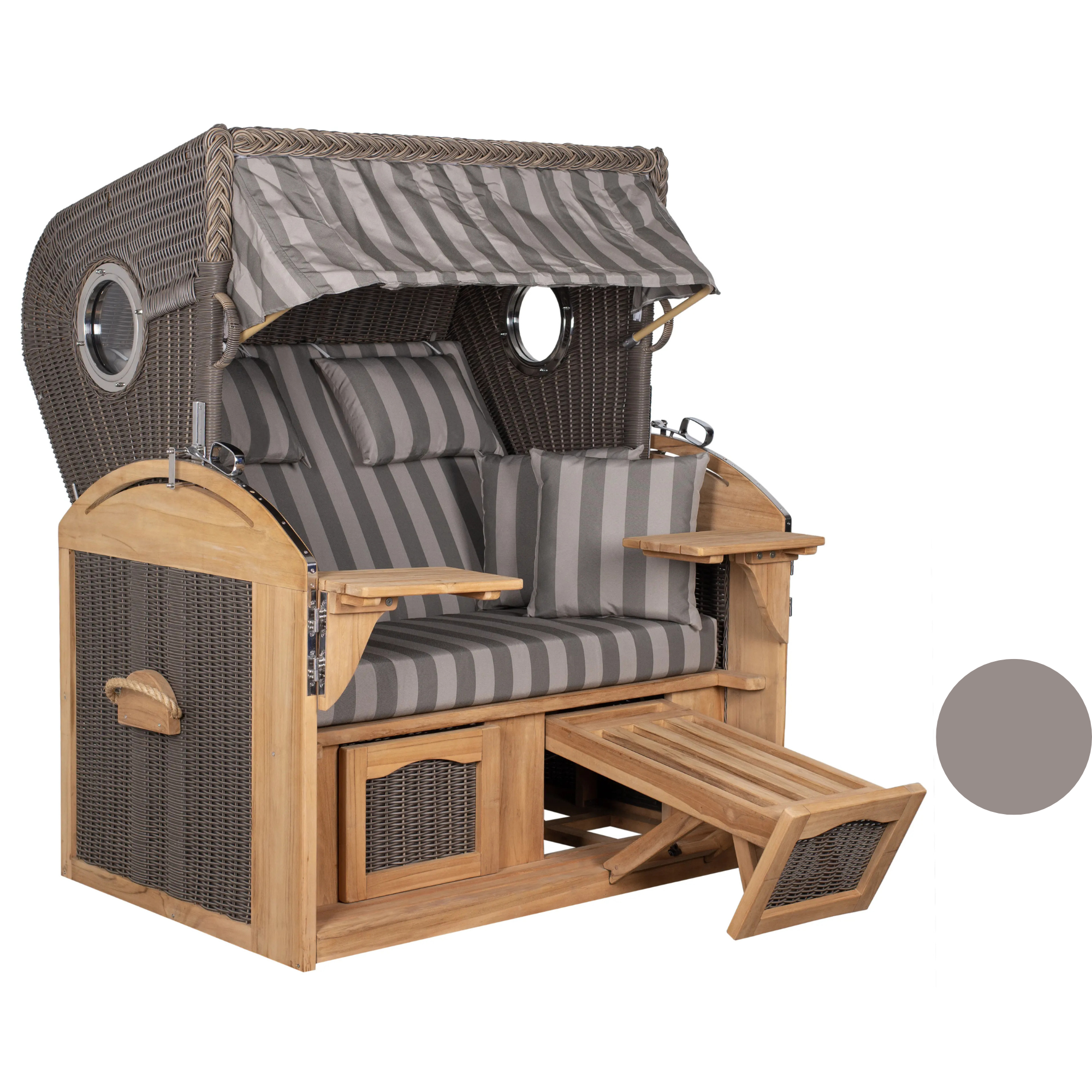 Strandkorb Teakholz 2,5-Sitzer Komplettset – Nordsee