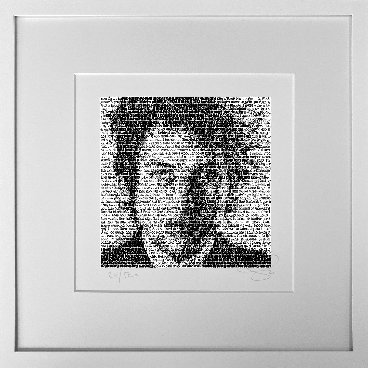 Bild Wortmalerei SAXA Edition – Bob Dylan