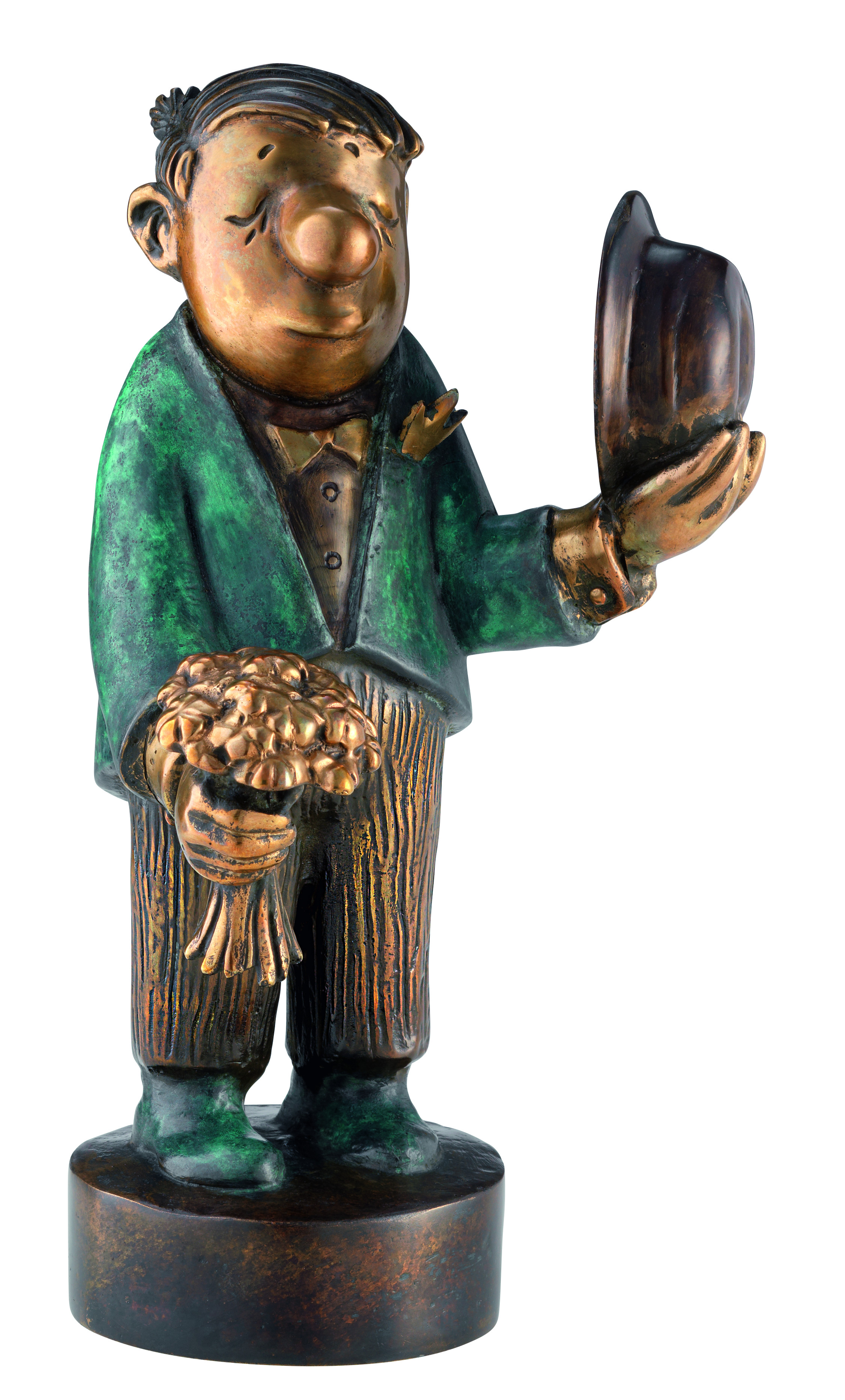 Skulptur "Der Blumenkavalier" aus Bronze – Loriot