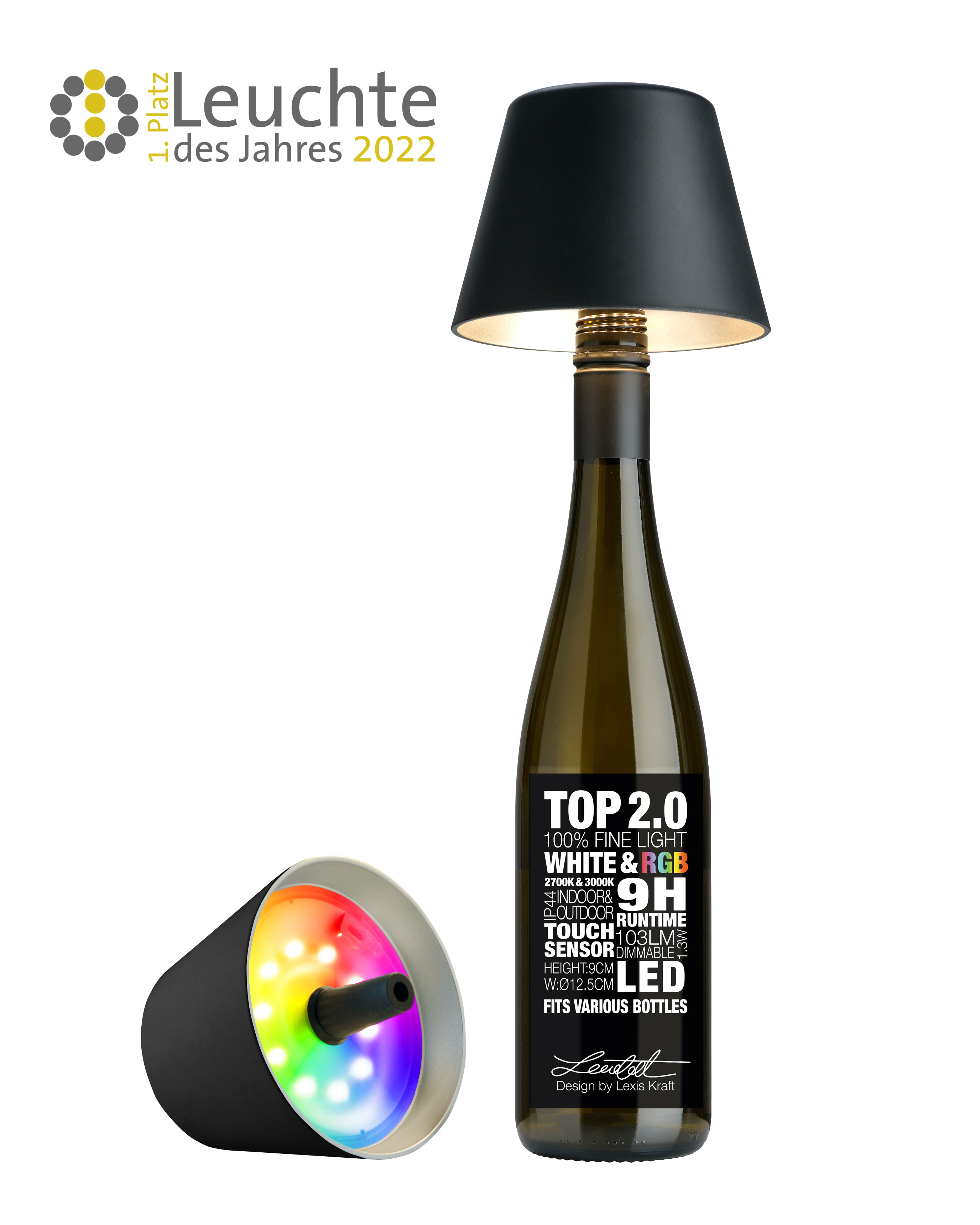 LED-Aufsteckleuchte mit Akku – TOP 2.0