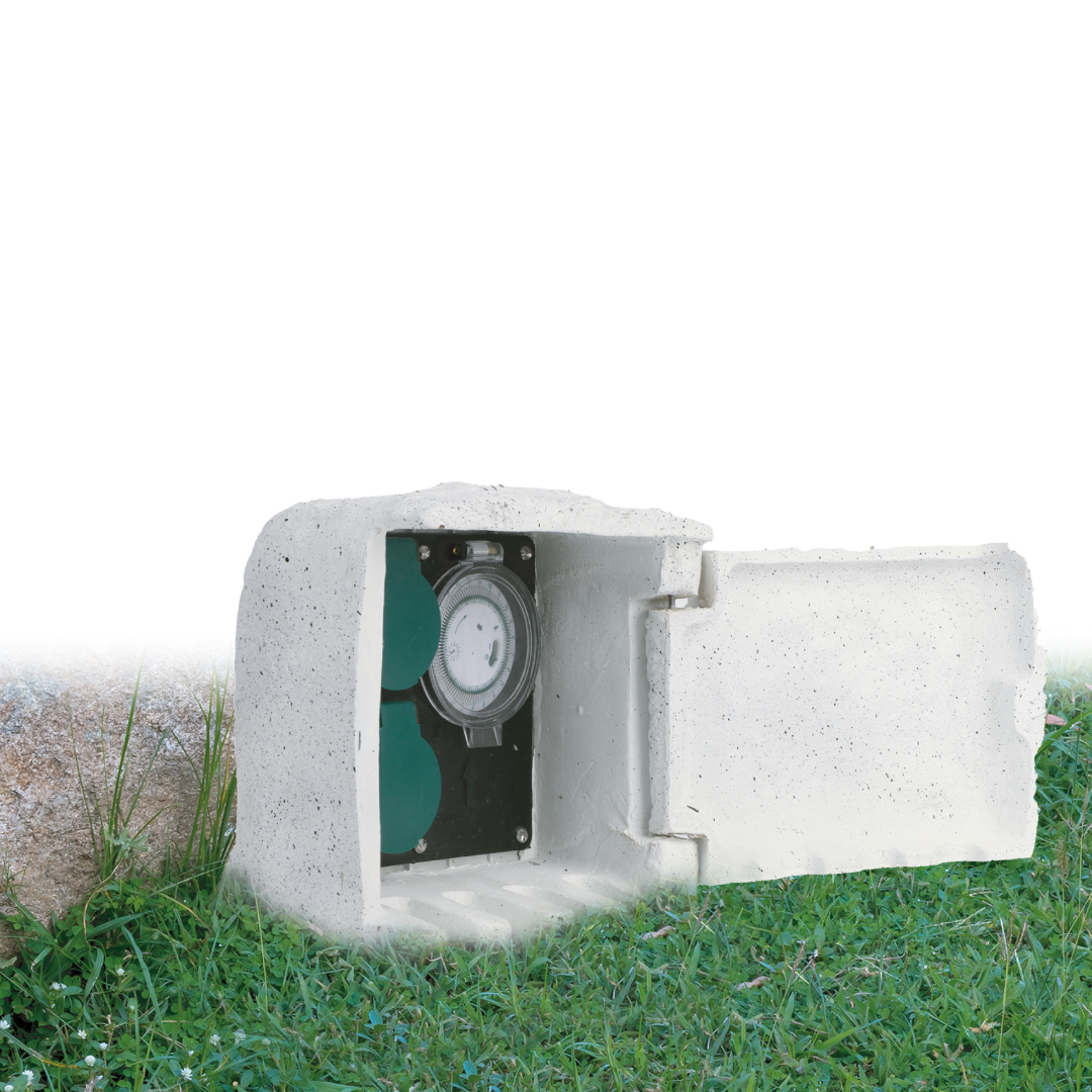 Gartensteckdose mit Timer 2-fach